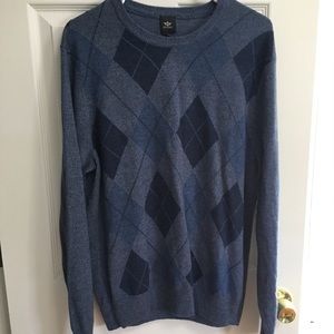 Lightweight blue argyle sweater